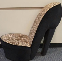 Shoe Chair Leopard Print Upholstered